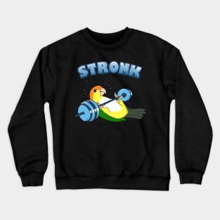 Stronk White bellied caique Fitness Parrot Workout Crewneck Sweatshirt